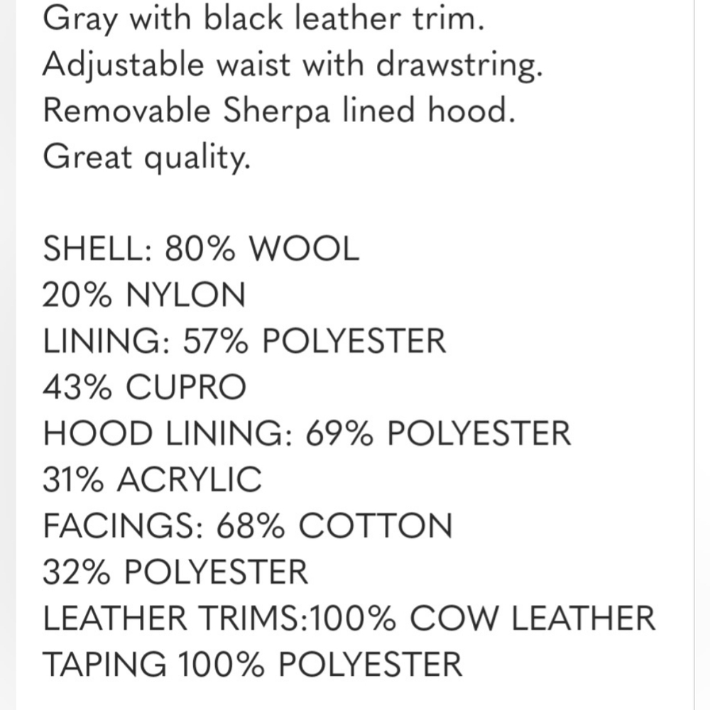 Coach Wool Parka Coat w/ Leather Trim Size XS (FITS LIKE A MEDIUM PtP 22") - Picture 8 of 9